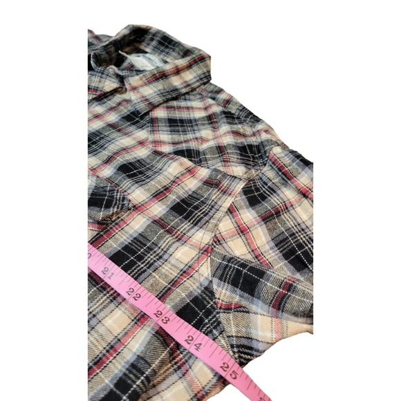 Wrangler Wrancher Flannel Long Sleeve Pearl Snap Shirt - Tan/Black/Red -‎ XL - Picture 7 of 7